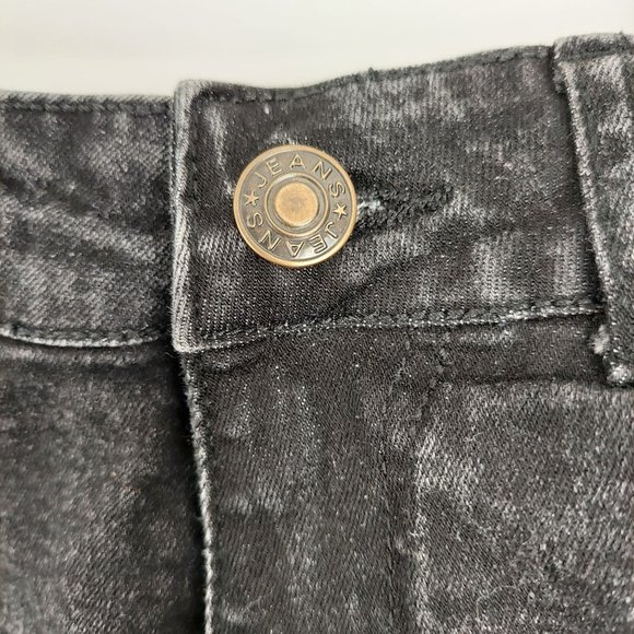 Womens Small Black Denim Distressed Short Shorts Fringed Frayed Hem - Picture 5 of 5